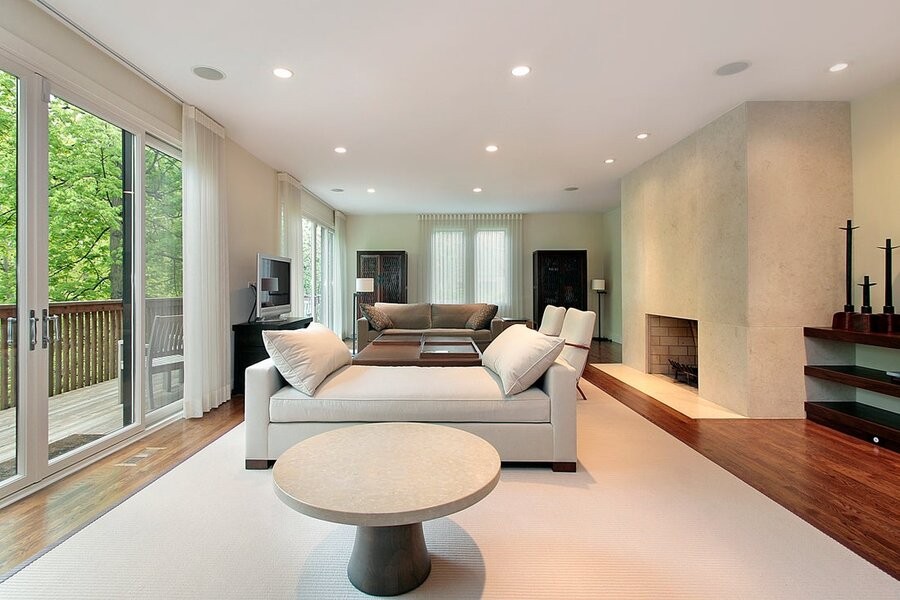 An open living space in a smart home